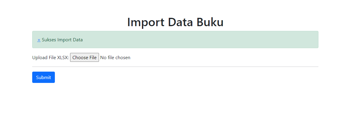 View Form Data untuk Upload FIle Excel