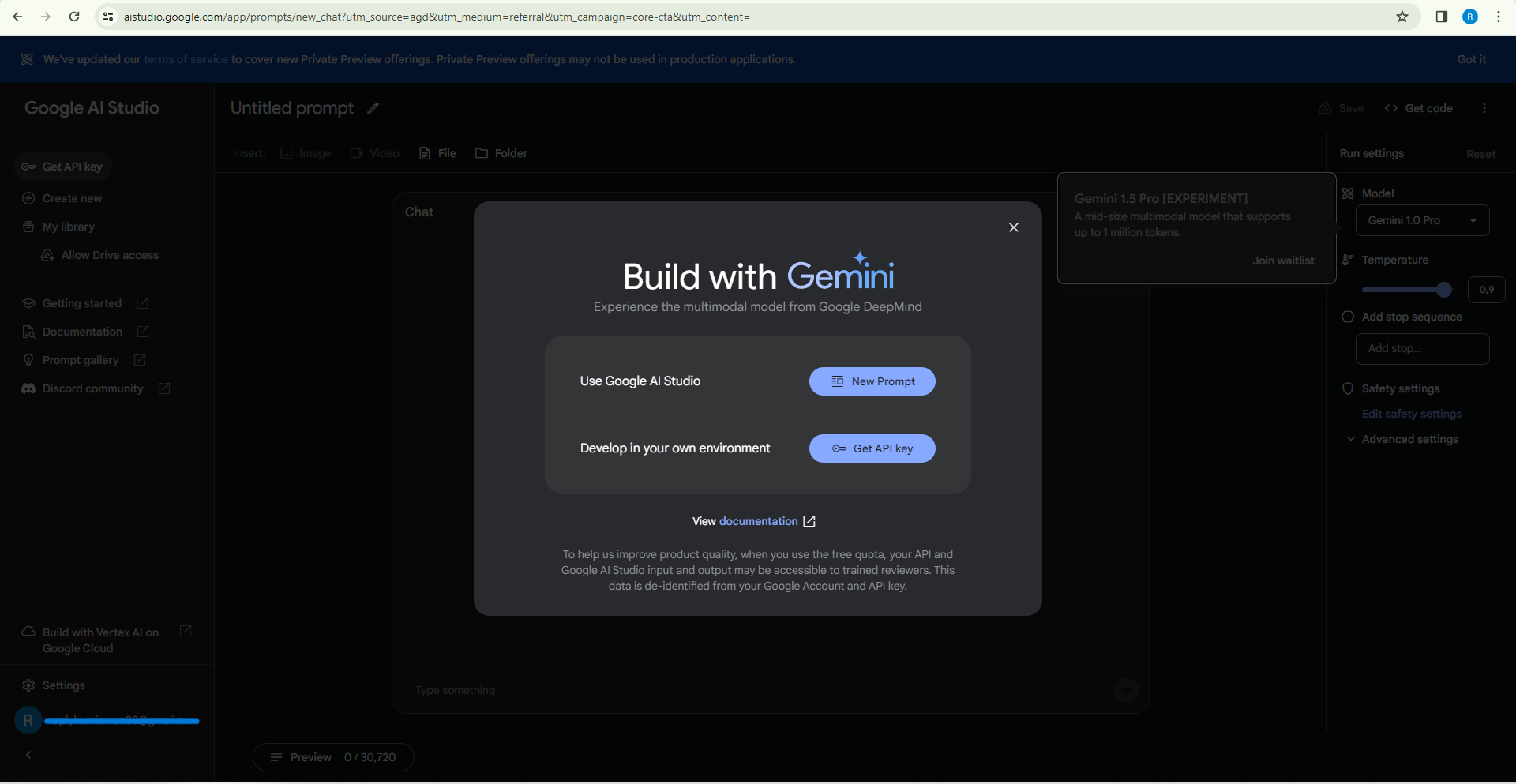 Proses pilih project yang akan digunakan untuk generate API Key [docs/kuhomi.id].