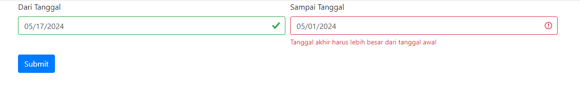 Jquery Validation Range Date [docs/kuhomi.id].