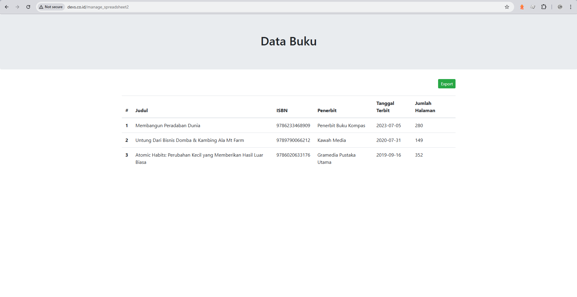 Tutorial Eksport Data dari MySQL ke File Excel [docs/kuhomi.id].