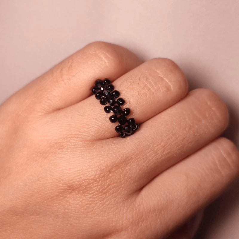 Kuhomi Shop - Square Ring Cincin Manik Persegi Premium-Fullblack