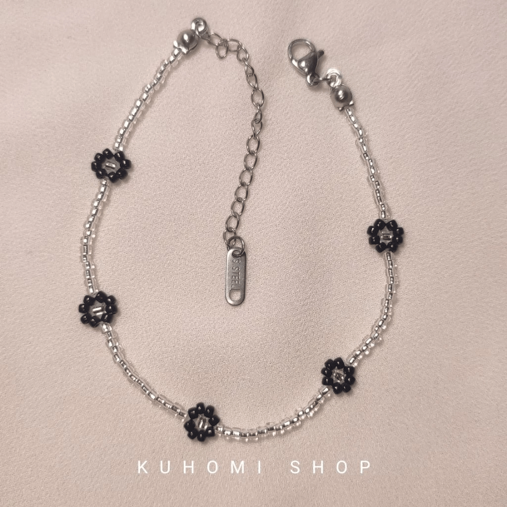 Kuhomi Shop Flower Bracelet Premium Stainless Anti Karat - 5 Bunga [docs/Kuhomi Shop].